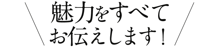 魅力をすべてお伝えします！